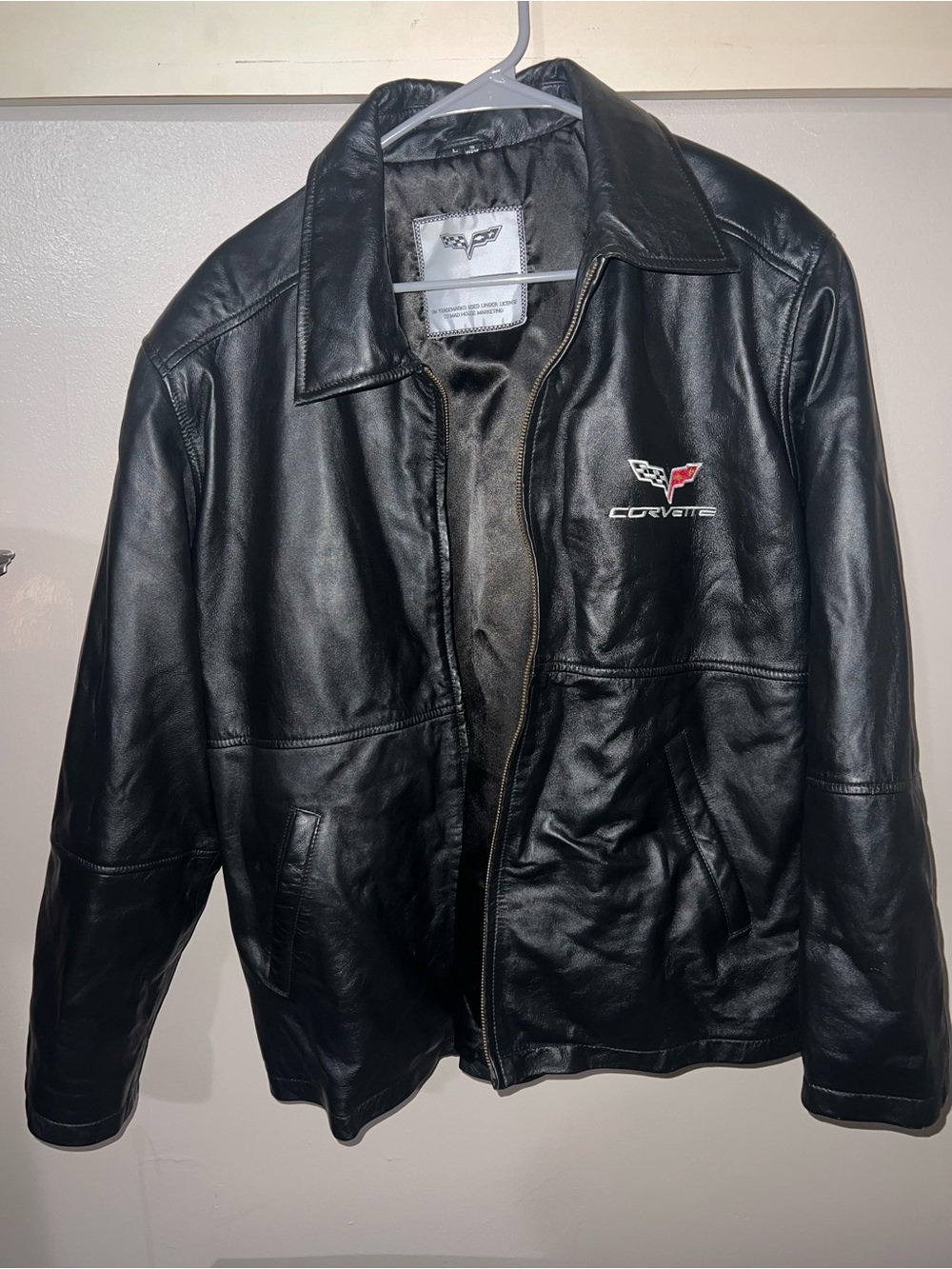Men's Black Leather Corvette Jacket